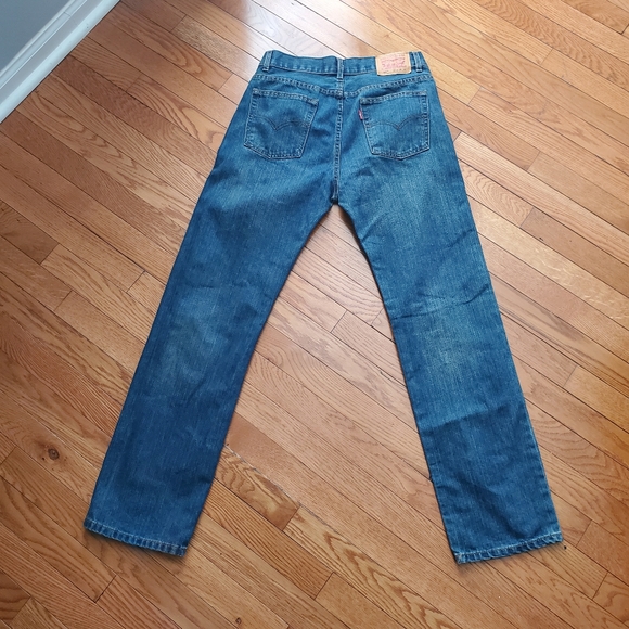 LEVI 505 Regular Dark Wash Denim Jeans - Picture 5 of 6